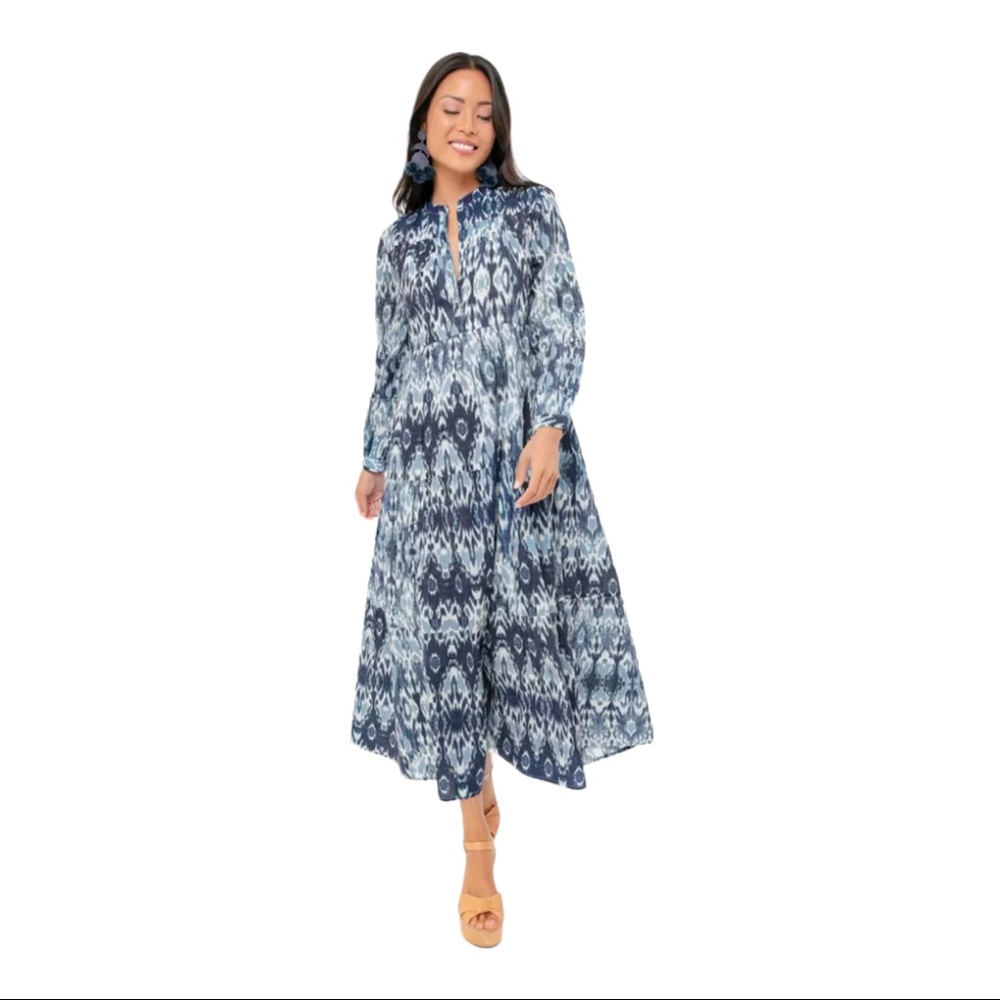 NWT Tyla Blue Rio Long Dress RO'S GARDEN Tuckernuck Blue Maxi Long Sleeve
